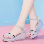 2025 summer Roman sandals fairy style new versatile fashion high heel wedge heel thick bottom platform shoes for women