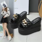Women's sandals 2023 new ins trendy net red zipper fairy style wedge heel thick bottom - Image 3