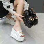 Women's sandals 2023 new ins trendy net red zipper fairy style wedge heel thick bottom - Image 4