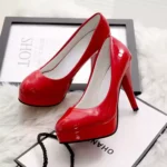 European and American fashion high heels sexy four seasons this year's new patent leather round toe heel women's - Image 4