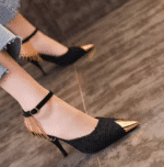 2025 Spring and Autumn New Style Baotou Sandals Women's Stilettos Sexy Chain Tassels - Image 3
