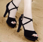Cross strap high heels new free shipping summer women's shoes open toe sandals women's - Image 3