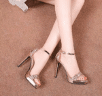 Waterproof platform sequin dress high heel sandals 2025 summer new open toe cheongsam - Image 5