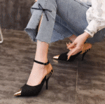 2025 Spring and Autumn New Style Baotou Sandals Women's Stilettos Sexy Chain Tassels