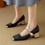Retro style thick heel women's shoes 2025 - Image 2
