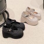 European goods 2025 summer new mesh breathable rhinestone one-strap shallow