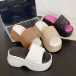 2025 new slippers platform bottom thick sole height