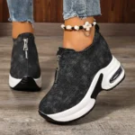 2025 autumn thick bottom front zipper sports running shoes for women - Image 7
