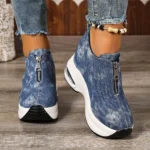 2025 autumn thick bottom front zipper sports running shoes for women - Image 4
