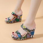 Large size wedge heel thick bottom sandals