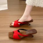 Niche leopard print cross-strap wedge-heeled Roman sandals for women - Image 2