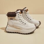 2025 winter high-top plus velvet dad shoes new Korean version ins female - Image 3
