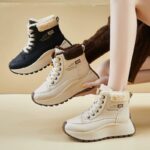 2025 winter high-top plus velvet dad shoes new Korean version ins female