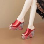 Waterproof platform outdoor wear non-slip high heels