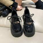 Women's Black Platform Leather Shoes, 2025 Spring/Autumn New Retro British Style Single Shoes - Image 9