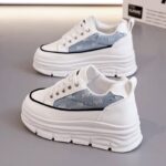 2025 Spring New Style Petite Platform Sneakers with 6cm Hidden Wedge Heel - Image 2