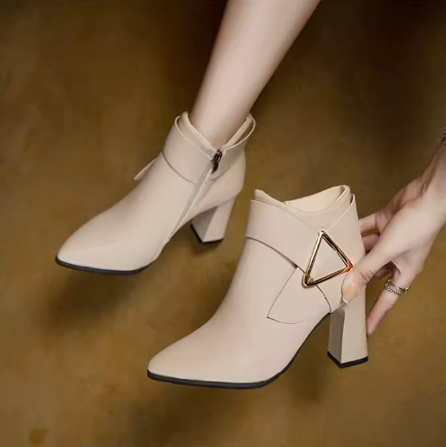 fftgh autumn and winter new pointed short boots - Image 1