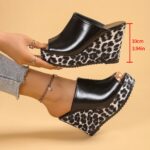 12cm wedge heel chunky heel sandals for women - Image 5