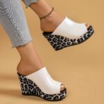 12cm wedge heel chunky heel sandals for women - Image 6