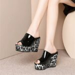 12cm wedge heel chunky heel sandals for women
