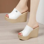 Women's flip-flops, summer outdoor wear, platform - Image 5