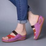 Summer big size slippers for women, mid-heel sandals