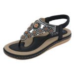 New Summer Cross-border European and American Flat Thong Rhinestone Comfortable Beach Sandals for Women - Image 3