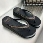 Women's platform flip-flops, summer beach sandals, wedge - Image 3