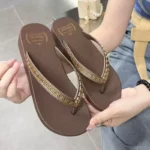 Women's platform flip-flops, summer beach sandals, wedge