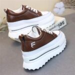 Women's white leather sneakers - Image 4