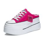 Women's platform closed-toe canvas slippers - Image 3