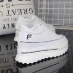 Women's white leather sneakers - Image 6