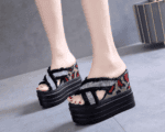 Summer versatile rhinestone sequined platform shoes - Image 3