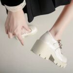 White Platform French Leather Shoes - Image 13