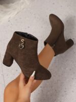 Plus-Size Fashion Zipper Ankle Boots - Image 5