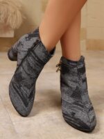 Plus-Size Fashion Zipper Ankle Boots - Image 7
