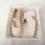 White Platform French Leather Shoes - Image 12