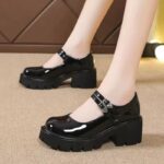 White Platform French Leather Shoes