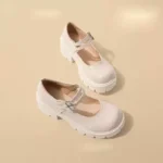 White Platform French Leather Shoes - Image 5