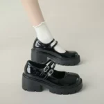 White Platform French Leather Shoes - Image 9
