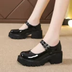 White Platform French Leather Shoes - Image 8