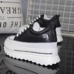Women's white leather sneakers - Image 5